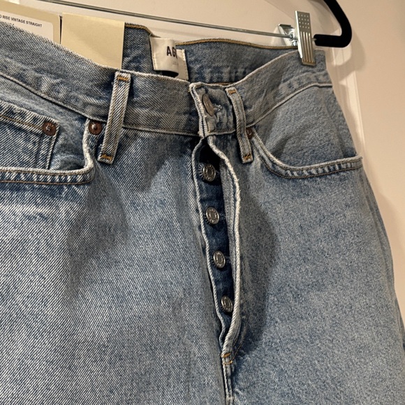Agolde Light Blue Straight Leg Jeans - Picture 8 of 12